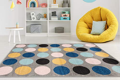 Carpeto Teppich Wohnzimmer 80x150cm Geometrisch Weich Pflegeleicht Kurzflor | Teppich für Schlafzimmer Büro Esszimmer Fußbodenheizungsgeeignet Reinigungsmittelbeständig Leicht zu Reinigen Synthetisch