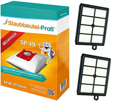 20 Staubsaugerbeutel 2x Hepafilter geeignet für AEG Silent Performer Öko ASP7130 (20 Beutel + 2 Filter)