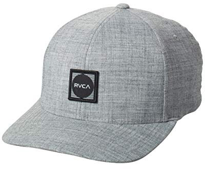 RVCA Herren Mütze mit gebogener Krempe Hut, Flexfit/Heather Grey, S/M