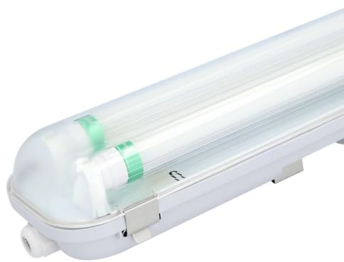 HOFTRONIC - LED-Feuchtraumleuchte 120cm 6000K KaltWeiß 36W 5760lm 160lm/W Flimmerfrei Verlinkbar T8 Werkstattlampe IP65 Wasserfest Wannenleuchte Doppel für Garage Keller Büro