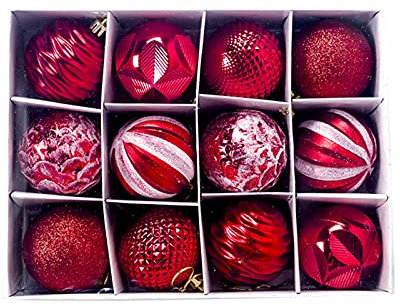 Livecitys Weihnachtskugeln, bruchsicher, 60 mm, 12 Stück