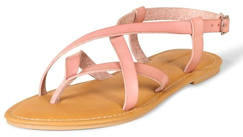 Amazon Essentials Women's Casual Strappy Sandal, Dusty Rose, 6 UK