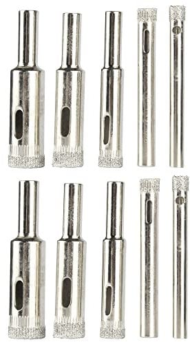 Bestgle 10 Piezas Cristal Broca Sierra, Broca Diamante Sierra Remover Herramientas Hueca Corona de Perforación con Revestimiento de Diamante de Núcleo de Sierra de Vidrio