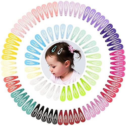 Lot de 100 mini pinces à cheveux multicolores pour bébé et fille - 20 couleurs - Accessoire de cheveux pour enfants et femmes (3 cm)