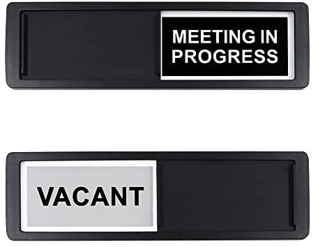 2 letreros de privacidad, letrero de puerta vacante/reunión en progreso, letrero de puerta corredera de 7 x 2 pulgadas para conferencias de oficina, indica si la habitación está vacante o en una