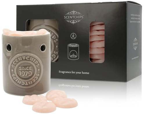 Scentchips® Duftwachs Geschenkset mit ScentBurner – Premium Wachsmelt Set mit Duftlampen & Duftchips – Stilvolles Aromatherapie Geschenk für Zuhause & Entspannung