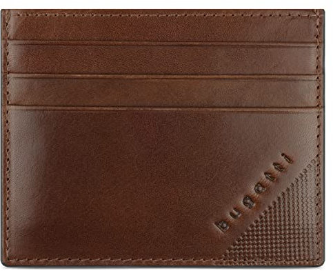 bugatti Nobile Kartenetui aus echtem Leder - Handgefertigtes Etui mit RFID Schutz, Cognac