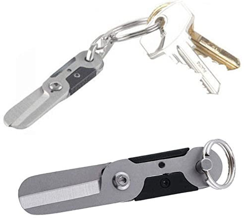 2022 Steel Mini Survival Spring EDC Scissor Gadget Keychain Cutter Spring Gear Scissor Fold Survival Kit Cut Pocket Ring
