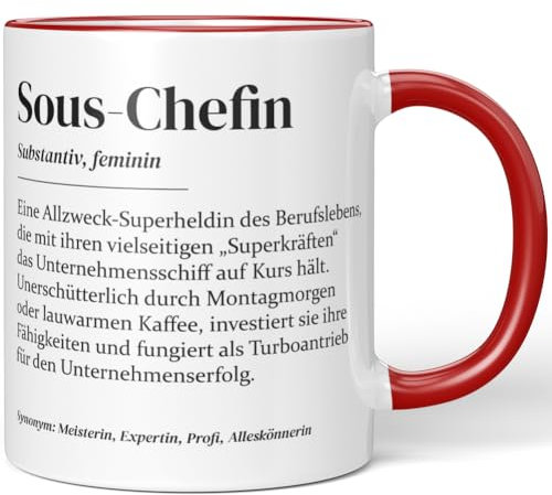 JUNIWORDS Tasse, Definition Sous-Chefin, Rot (7233810)