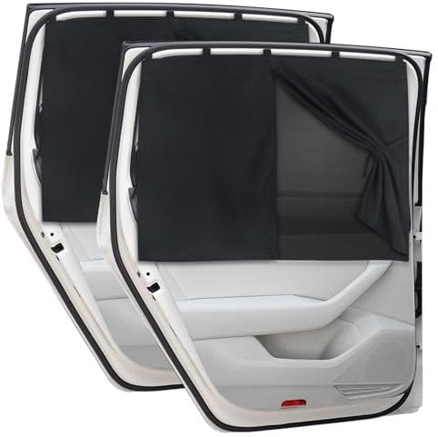 DIZA100 Sonnenschutz Auto Baby, 2 Pack Magnetisch Doppelschicht Sonnenschutz Kinder/Auto Vorhang UV Schutz & Verdunkelung Autofenster Hitzeschutz Vorhang für Seitenscheibe