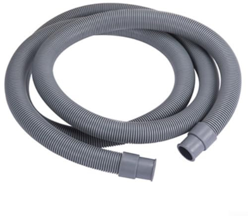 Tubo de drenaje automático para lavadora, universal, grueso, tubo de salida de lavavajillas, manguera de plástico de 3/4/5/6 m + 2 abrazaderas + 1 conector blanco (1,5 m)