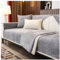 asskanaer Cord-Sofabezug, 1/2/3/4-Sitzer, rutschfeste Sofa-Schonbezüge, Universal-Ecksofa-Kissenbezug, L-Form, Möbelschutz für Wohnzimmer (Grau, 90 x 210 cm)