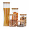 Lacers PurpleLine - Vorratsbehälter 10-Teilig | GLAS | Set | 5 Behälter + 5 Deckel | Deckel aus Bambus | 450ml / 2x1000ml / 1500ml / 2000ml | Aufbewahrungsglas Vorratsdose luftdicht Vorratsbehälter