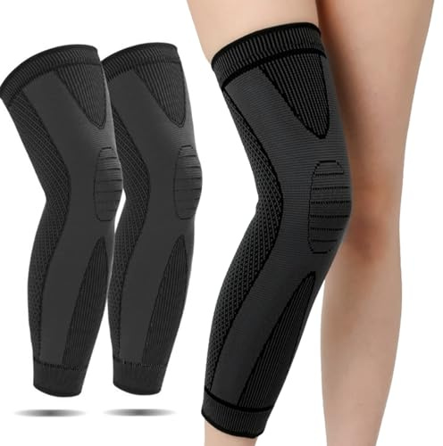 AYNKH 1 Paar Kniebandage für Damen & Herren, extra lange Bein- und Wadenbandagen, Kniebandage für Outdoor-Sport, Bergsteigen, Radfahren, Basketball, Fußball, Volleyball