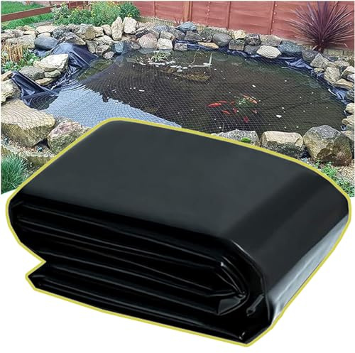 Dtyubfg LLDPE Teichfolie, 7X17m, schwarz Teichfolie, 15x12m Fischteichfolie, für Wasserfall, Teich Gartenbrunnen, Springbrunnen und Fischteiche, Flexibler, einfacher Betrieb