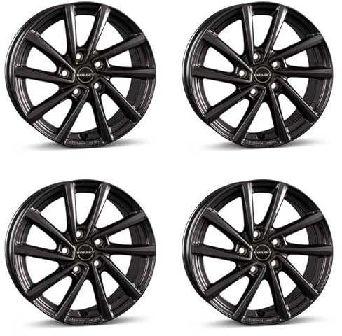 4x Borbet Felgen V 7x18 ET45 5x112 mistral anthracite glossy kompatibel mit VW Beetle Caddy e-Golf Eos Golf Jetta Passat Tiguan Touran T-Roc