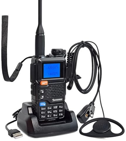 Quansheng UV5R Plus VHF UHF 5W Walkie Talkie Recargador Baterías Recargables Radio bidireccional con auricular para senderismo, camping, viajes