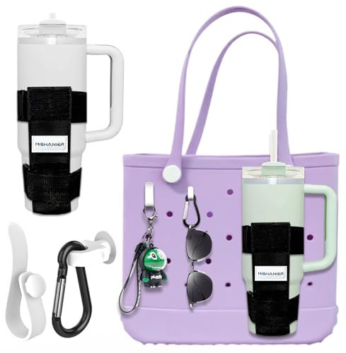 MISHANIER 1 Pack Bogg Bag Cup Holder for Stanley/Owala/Yeti - Fits 16-40oz, Adjustable Accessories Compatible with All Bogg Bag and Simple Modern Beach Tote