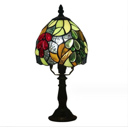 SSNCcNC 15cm Vintage Tiffany Tischlampe Handgemacht Europäischen Nachttischlampe Buntglas Art Dekorative Klassisch für Wohnzimmer Studie Schlafzimmer
