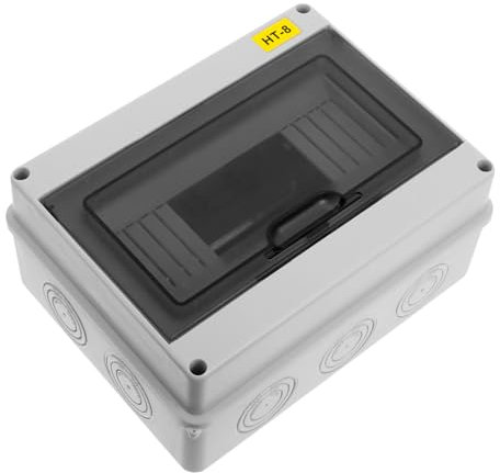 CLISPEED Sicherungskasten Mit Transparentem Deckel Elektrische Verteilerbox Mit Din Schiene Kompakt Für Innenwandmontage Schutzgehäuse Für Leitungsschutzschalter Outdoor Steckdosenschutz