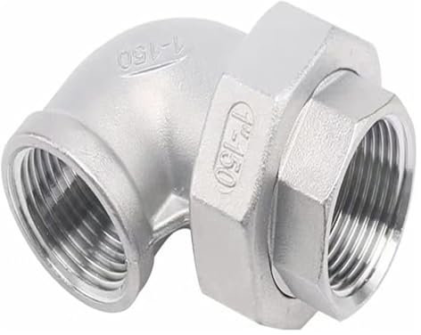MEMEM Raccords de tuyaux coudés, 1/4” 3/8” 1/2” 3/4 1 mâle/Femelle coude à 90 degrés Filetage BSP 304 raccord à Joint Direct raccord Union raccord de Tuyau for Tube(11/4)