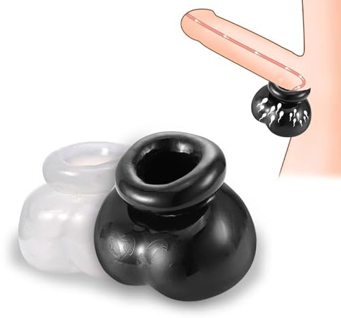 Hoden Folter Geräte Abbinden Hoden Beutel 2er Set CBT Ball Torture Fetisch Hodenringe für den Mann Hodenpresse Männer Hodenring Peniszaumzeug Bdsms Toys Sexspielzeug für Männer（Schwarz mit Weiß）