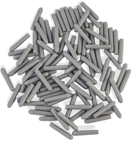 Plfawu 100 PCS Universal Dishwasher Rack Tine Prong Repair End Cover Caps, Flexible Vinyl Extra Long 1 inch Anti-Slip Round Tips, Gray