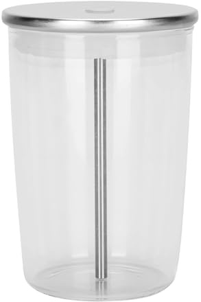 Glass Milchbehälter perfekte Kompatibel mit Jura, Glas-Milchbehälter 0,5 L (72570) mit Milchschlauch, Universell für Die Meisten Jura coffee machine e6/e8/z10, 9,2 x 9,2 x 13,5 cm