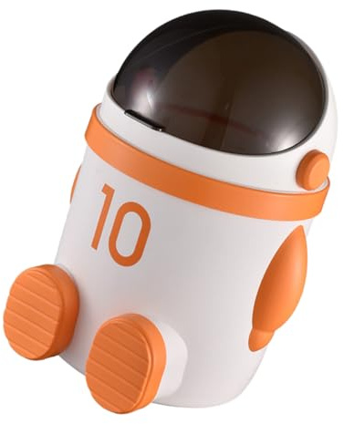 HEALSOPTHY Poubelle à Déchets Domestique Compacte Avec Couvercle, Seau à Déchets En Plastique Orange, Poubelle De Bureau Et Salle De Bain, Pour Maison, Bureau Et École
