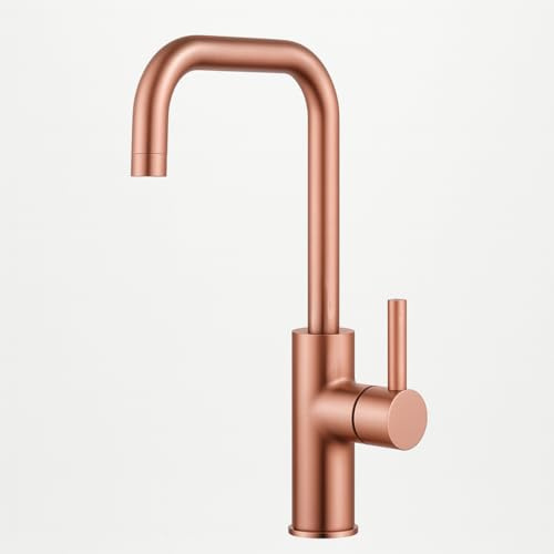 Jeroni Copper Kitchen Mixer Tap – Single Lever with Horizontal Swivel Spout for Hot & Cold Water