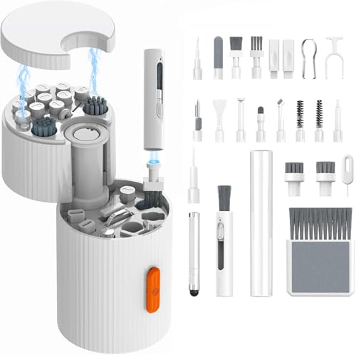 auvstar 33 in 1 Tastatur Reinigungsset mit Bürste,Handy Reinigungsset,Kopfhörer Reinigung für AirPods,Tastaturreiniger,Multifunktionales Reinigungs Zubehör für iPhone,Tablet,Laptop,Kamera (Weiß)