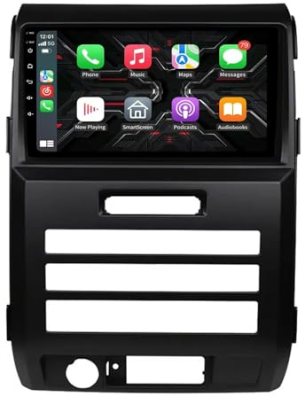 Radio Estéreo para Coche para Ford F150 P415 Raptor 2008-2014 con Bluetooth, Mirror Link, Airplay, FM, Aux, Siri, Navegación, Micrófono y Cámara de Visión, 4 Nuclear 1G+16G