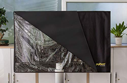 Python Series de TV Cover Indoor/Outdoor – wetterfester Universal protección para tu TV o Monitor Negro Negro 40 bis 48 Zoll