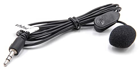 vhbw Micro-Cravate pour téléphone Portable, Smartphone - Microphone clipsable avec fiche Jack 3,5 mm, Noir