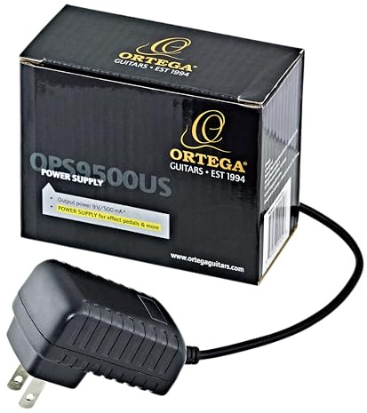 Ortega Guitars Adaptador de Corriente - US 9V 500mA - Accesorios de Guitarra (OPS9500US)