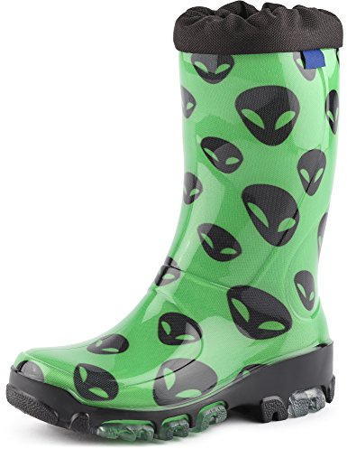 Ladeheid Gummistiefel Kinder Bequeme und wasserdichte Regenschuhe für Jungen und Mädchen LARB015 (Grün Geist, 25 26 EU)