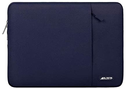 MOSISO Laptop Case 13.3 inch, 13-13.3 inch Laptop Sleeve Compatible with MacBook Air/Pro 13 / Pro 14, HP Dell ASUS Lenovo Notebook, Polyester Vertical Computer Sleeve Bag with Pocket, Navy Blue