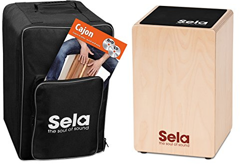 Sela SE 152 EN Primera Cajon beginner bundle with backpack, cajon pad, English Cajon book, CD and DVD