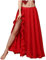 Baisdan Gonna Lunga per Danza del Ventre, in Chiffon, con Spacco, per Pratica di Danza, Rosso, Taglia Unica
