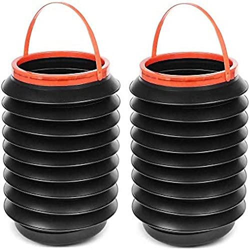 Nicoman Camping Fishing Folding Basket Collapsible Washing Bucket Car Bin Organiser 4 Litre, Pack of 2