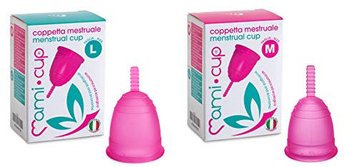 MAMICUP – Kit Coppette Mestruali in Silicone Medicale 100% Made in Italy, Coppetta Mestruale Morbida, Anallergica, Priva di Lattice e Ftalati (2 Coppette, Taglie M+L)