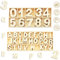Favengo 216 Stück Holzbuchstaben Natur Kinder Holzzahlen Buchstaben Holz Zahlen Alphabet Und Nummer 0-9 Zahlen aus Holz Großbuchstaben A-Z mit Holzkisten für Kunsthandwerk Schule Kindergarten Deko