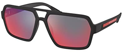 Prada Sonnenbrillen LINEA ROSSA SPS 01X Black/Blue Red 59/16/145 Herren