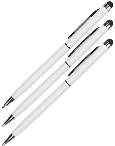 mumbi 3X Stylus Pen Eingabestift für iPhone iPad Smartphone Tablet Handy kapazitiver Touchscreen Stift Tabletstift Weiss