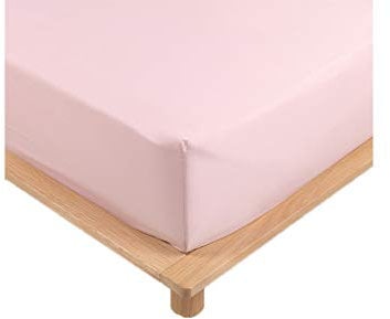 Drap Housse Percale 100% Coton 10 Coloris Différents - Tailles différentes 90 X 190cm - 140 X 190cm - 160 X 200cm - 180 X 200cm - Bonnet De 30cm (Rose, 140x190 cm)