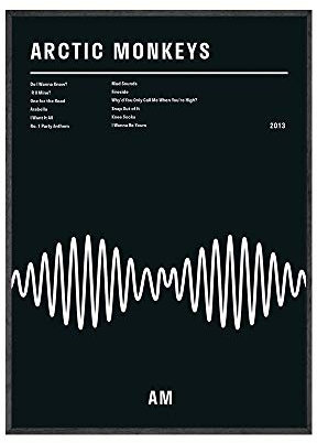 zuomo Black Arctic Monkeys AM Poster und Drucke Album Musik Typografie Poster Wandkunst Bilder Leinwand Malerei Für Raum Wohnkultur 50x70cm Kein Rahmen