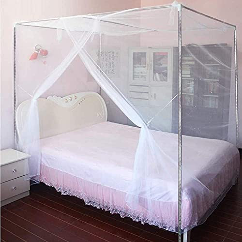 Edelstahl Baldachin Bettrahmen, Moskitonetz Halterung Bettwäsche Baldachin Rahmen für Twin/Full/Queen/California King/King Size Metallbett Vier Eckbett, 22MM, 1 & mal; 2m Bett