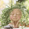Résine Visage Pots De Fleurs,Créatif Conception De Tête Cache-pot Jardinière,Cactus Planteur Succulent Avec Trou De Drainage,Intérieur Extérieur Vases De Fleur Jardin Statue Décor -Yeux fermés a 17x12