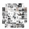 50-teiliges Wandcollage-Set, ästhetisches Bild, Wandcollage, Album-Cover, Retro, 80er-Jahre, ästhetische Poster, einzigartige Indie-Raumdekoration, Wand-Collage-Set, Pink für Raumdekoration (grau)