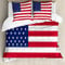 ABAKUHAUS 4. Juli Bettbezugs Set Für Doppelbetten, USA Flag Illustration, Milbensicher Allergiker geeignet mit Kissenbezügen, Dunkelrosa Lavendelblau